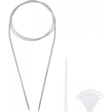 Circular Knitting Needles Kit, 39.37 Inches Length 2.0mm Dia Round Stainless Steel Sweater Needle for Handmade Projects DIY Knitting