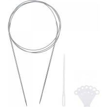 Circular Knitting Needles Kit, 47.24 Inches Length 1.8mm Dia Round Stainless Steel Sweater Needle for Handmade Projects DIY Knitting