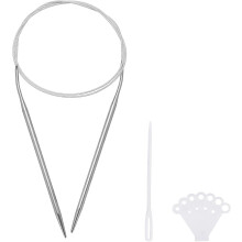 Circular Knitting Needles Kit, 39.37 Inches Length 4.8mm Dia Round Stainless Steel Sweater Needle for Handmade Projects DIY Knitting