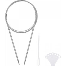 Circular Knitting Needles Kit, 47.64 Inches Length 3.2mm Dia Round Stainless Steel Sweater Needle for Handmade Projects DIY Knitting