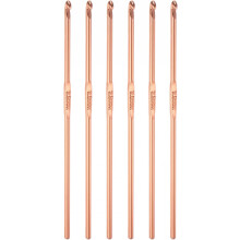 Aluminum Crochet Hook 3.5mm US Size E (Size 4) Knitting Needles for DIY Craft Yarn Golden Tone 6Pcs