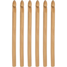 Wooden Bamboo Crochet Hook 9.0mm US Size M (Size 13) Chunky Knitting Needles for DIY Craft Yarn 6Pcs