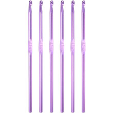 Aluminum Crochet Hook 4.5mm US Size 7 Knitting Needles for DIY Craft Yarn Purple 6Pcs