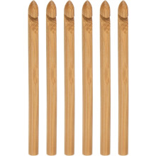 Wooden Bamboo Crochet Hook 10.0mm US Size N (Size 15) Knitting Needles for DIY Craft Yarn 6Pcs