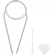Circular Knitting Needles Kit, 39.37 Inches Length 3.2mm Dia Round Stainless Steel Sweater Needle for Handmade Projects DIY Knitting