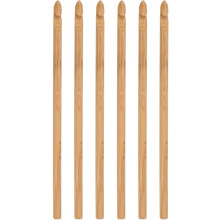 Wooden Bamboo Crochet Hook 6.0mm US Size J (Size 10) Knitting Needles for DIY Craft Yarn 6Pcs