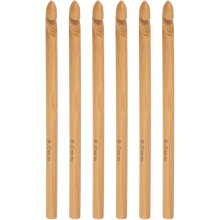 Wooden Bamboo Crochet Hook 8.0mm US Size L (Size 11) Chunky Knitting Needles for DIY Craft Yarn 6Pcs