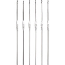 Stainless Steel Crochet Hook 1.75mm Knitting Needles for DIY Craft Yarn 6Pcs