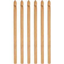 Wooden Bamboo Crochet Hook 7.0mm US Size K (Size 10.5) Chunky Knitting Needles for DIY Craft Yarn 6Pcs