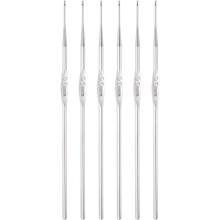 Stainless Steel Crochet Hook 0.5mm Knitting Needles for DIY Craft Yarn 6Pcs
