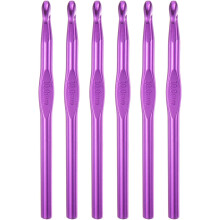 Aluminum Crochet Hook 10mm US Size N (Size 15P) Knitting Needles for DIY Craft Yarn Pink 6Pcs