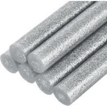 6pcs Mini Hot Glue Sticks for Glue Gun 0.43 inch x 4 inch Large Glue Sticks, 11 x 100mm Glitter Silver