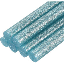 6pcs Mini Hot Glue Sticks for Glue Gun 0.27 x 4 inch Small Glue Sticks, 7 x 100mm Glitter Sky Blue