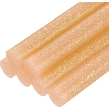 6pcs Mini Hot Glue Sticks for Glue Gun 0.43 inch x 4 inch Large Glue Sticks, 11 x 100mm Glitter Orange