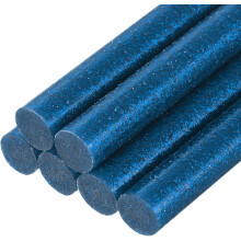 6pcs Mini Hot Glue Sticks for Glue Gun 0.43 inch x 4 inch Large Glue Sticks, 11 x 100mm Glitter Bright Blue