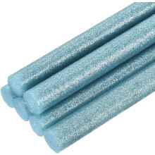 6pcs Full Size Hot Glue Sticks for Glue Gun 0.43 inch x 8 inch Large Glue Sticks, 11 x 200mm Glitter Sky Blue