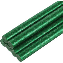 6pcs Full Size Hot Glue Sticks for Glue Gun 0.43 inch x 8 inch Large Glue Sticks, 11 x 200mm Glitter Green