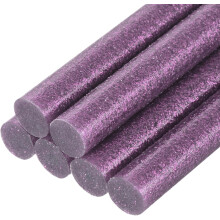 6pcs Mini Hot Glue Sticks for Glue Gun 0.43 inch x 4 inch Large Glue Sticks, 11 x 100mm Glitter Purple
