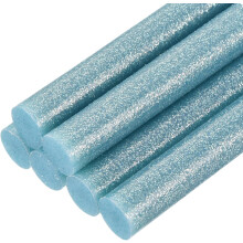 6pcs Mini Hot Glue Sticks for Glue Gun 0.43 inch x 4 inch Large Glue Sticks, 11 x 100mm Glitter Sky Blue