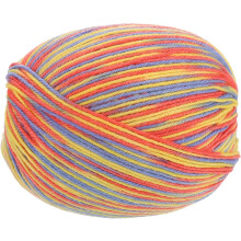 100% Wool Yarn, 4-Ply Wool Roving Luxurious and Soft Yarn Hand Dyed Yarn for Hand Knitting Crocheting, 3.52 OZ, 306 Yard (Red/Yellow/Blue, 1 Ball)