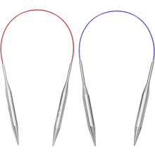 Size US 11/13 (8/9mm) Knitting Needles Circular Needle 16 Inch(40cm) Round Metal Stainless Steel Needle for Handmade Projects DIY Knitting Red/Purple