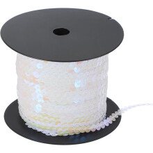 11 Yard Flat Sequin Strip, 6mm Paillette Sequins String Ribbon Roll Spangle Flat Sequin Strip for Crafts Embellishments Sewing Costume Accessories, Gr