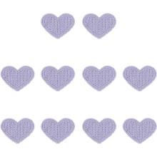 10 Pcs Heart Sew on Patches, 35 x 27mm Cute Embroidered Applique Repair Knitted Patches Heart Shaped Transfer Decals for Clothing DIY Decorations, Pur