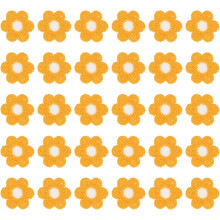 50 Pcs Flower Sew on Patches, 35 x 35mm Crochet Flower Applique Repair Embroidered Knitted Patches Transfer Appliques for Clothing DIY Decorations, Ye