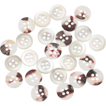 25 Pcs Natural Shell Buttons, 4 Hole 9mm Mother of Pearl Buttons for Shirt Clothes Coats Suits Jacket Jeans Skirts Sewing Craft DIY Decoration, White