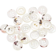 25 Pcs Natural Shell Buttons, 4 Hole 12.5mm Mother of Pearl Buttons for Shirt Clothes Coats Suits Jacket Jeans Skirts Sewing Craft DIY Decoration, Whi