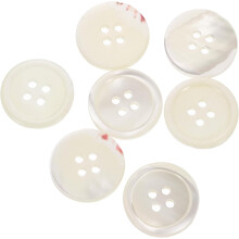 7 Pcs Natural Shell Buttons, 4 Hole 20mm Mother of Pearl Buttons for Shirt Clothes Coats Suits Jacket Jeans Skirts Sewing Craft DIY Decoration, White