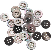 25 Pcs Natural Shell Buttons, 4 Hole 10mm Mother of Pearl Buttons for Shirt Clothes Coats Suits Jacket Jeans Skirts Sewing Craft DIY Decoration, Black