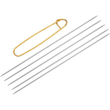 5Pcs US 0(2mm) Double Pointed Knitting Needle 7.87 Inches Length Stainless Steel Sweater Stitching Needles with Stitch Holder for Handmade Projects DI
