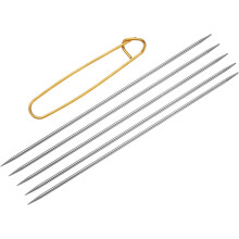 5Pcs US 2.5(3mm) Double Pointed Knitting Needle 7.87 Inches Length Stainless Steel Sweater Stitching Needles with Stitch Holder for Handmade Projects