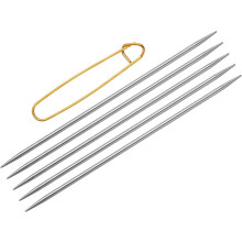 5Pcs Knitting Needle Size US 2.5(3mm) Diameter 6 Inches (15cm) Length Stainless Steel Double Pointed Sweater Stitching Needles with Stitch Holder for