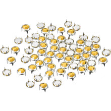 50Pcs Rhinestone Stud Refills, 6mm Dazzling 4 Claw Nailhead Studs Embellishments Decorative Rivets for DIY Leather Craft Clothes Bag Belt (Champagne)
