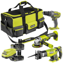 Ryobi ONE+ Grinder, Recip Saw & Drill Combo Pack 18V