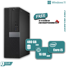 Dell Desktop Computer Core i5 - 16GB Ram 480GB SSD Windows 11 + Office - Refurbished