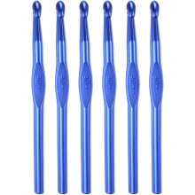 Aluminum Crochet Hook 9mm US Size M (Size 13) Knitting Needles for DIY Craft Yarn Blue 6Pcs