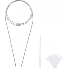 Circular Knitting Needles Kit, 39.37 Inches Length 1.6mm Dia Round Stainless Steel Sweater Needle for Handmade Projects DIY Knitting