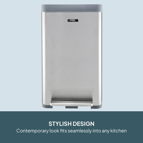 Cooks Professional Cooks Professional XL Pedal Bin 65L | Silver 2
