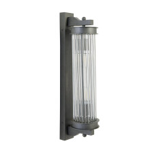 Grey metal and glass tube wall light
