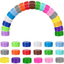 100pcs Plastic Bottle Caps, 1.2 inch Bottle Screw Lid Top Water Bottles Top Cap for DIY Development Imagination Intelligence Craft Scrapbook Creative