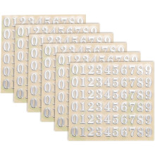 6 Sheets Letter Stickers 0.35" 3D Mini Letter Stickers Metal Self Adhesive Alphabet Labels for Scrapbooking DIY Poster Craft Wall Doors Sign Decor(Sil