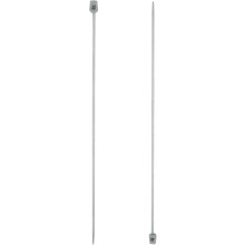 2Pcs 3mm(D) Single Pointed Knitting Needles Stainless Steel 13.8 Inches Length Metal Weaving Tool for Handmade Projects DIY Knitting