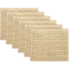 6 Sheets Letter Stickers 0.35" 3D Mini Letter Stickers Metal Self Adhesive Alphabet Labels for Scrapbooking DIY Poster Craft Wall Doors Sign Decor(Gol