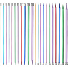 22Pcs Aluminum Knitting Needles Set 3-10mm Single Pointed Knitting Needle 13.8 Inches Length Metal Weaving Tool for Handmade Projects DIY