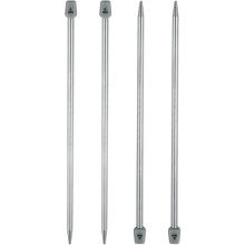 4Pcs 6mm(J) Single Pointed Knitting Needles Stainless Steel 9.84 Inches Length Metal Weaving Tool for Handmade Projects DIY Knitting