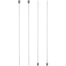 4Pcs 2mm(B) Single Pointed Knitting Needles Stainless Steel 13.8 Inches Length Metal Weaving Tool for Handmade Projects DIY Knitting