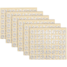 6 Sheets Letter Stickers 0.35" 3D Mini Letter Stickers Metal Self Adhesive Alphabet Labels for Scrapbooking DIY Poster Craft Wall Doors Sign Decor(Sil